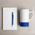 Набор подарочный ARTKITS: ежедневник, ручка, кружка с цветным дном, стружка, коробка, синий - Фото 3
