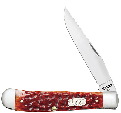 Нож перочинный ZIPPO Chestnut Bone Standard Jigged Trapper 105 мм коричневый