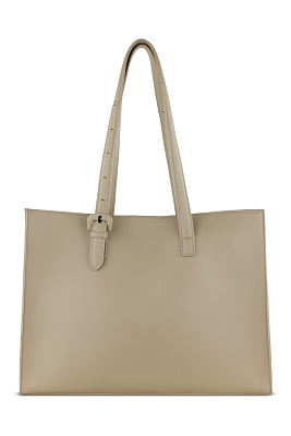 Бизнес-сумка женская наплечная BUGATTI Luna, бежевая, полиуретан, 40,5 x 14 x 30,5 см