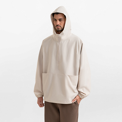 Ветровка (анорак) оверсайз унисекс RISSMAN, бежевая