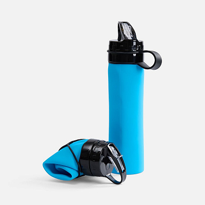 Складная бутылка для воды Langfossen, голубая (Голубой)