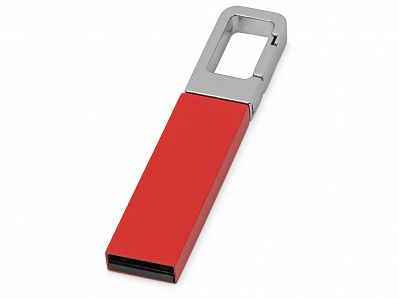USB-флешка на 16 Гб Hook с карабином (Красный/серебристый)