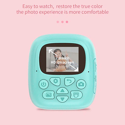Детская камера c печатью фотографий Kid Joy Print Cam P18, бирюзовый