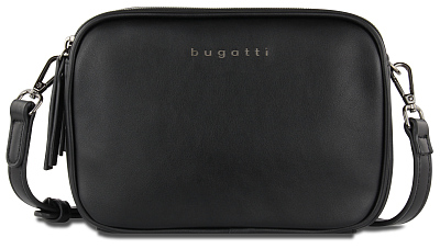 Сумка кросс-боди женская BUGATTI Almata, чёрная, полиуретан, 21,5х6х15 см