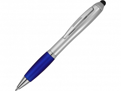 Ручка-стилус шариковая Nash (Серебристый/синий)