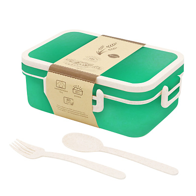 Ланчбокс (контейнер для еды) Inar из пшеничного волокна, зелёный. (Зеленый.)