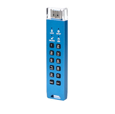 Флешка с аппаратным шифрованием DataLock PRO4 USB 3.2, синий, 128Гб