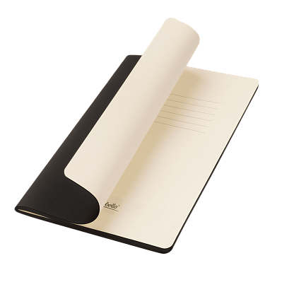 Блокнот Alpha slim, черный (Черный, бежевый)