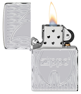 Зажигалка ZIPPO Armor® с покрытием High Polish Chrome, латунь/сталь, серебристая, 38x13x57 мм