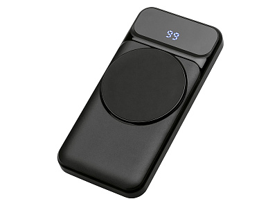 Магнитный беспроводной внешний аккумулятор со встроенными кабелями Мэни, 10000 мАч (Чёрный)