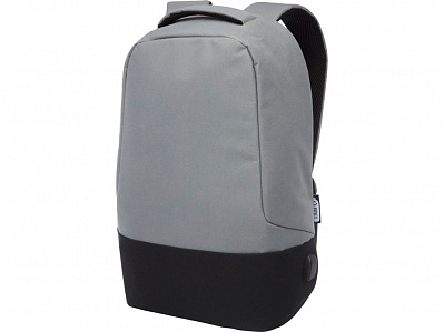 Противокражный рюкзак Cover для ноутбука 15’’ из переработанного пластика RPET (Серый/черный)