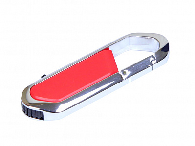 USB 2.0- флешка на 64 Гб в виде карабина (Красный/серебристый)