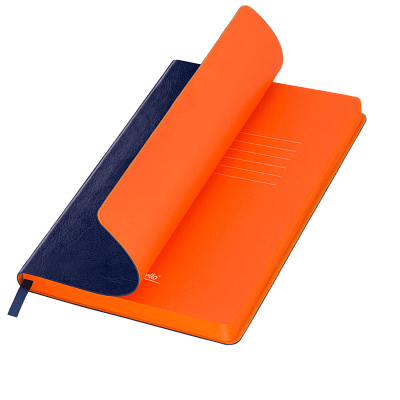 Ежедневник River side недатированный, синий/оранжевый (без упаковки, без стикера) (Синий, оранжевый, бежевый)
