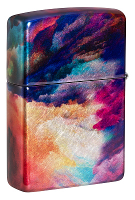 Зажигалка ZIPPO Tie Dye с покрытием 540 Tumbled Chrome, латунь/сталь, разноцветная, 38x13x57 мм