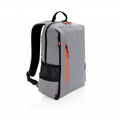 Рюкзак для ноутбука Lima 15" с RFID защитой и разъемом USB, серый (Серый; оранжевый)