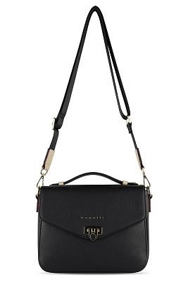 Сумка женская BUGATTI Ella, чёрная, полиуретан, 29х10х22 см