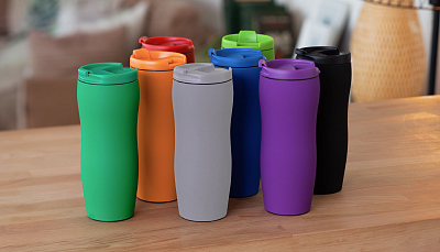 Термостакан "Монтана" 400 мл, покрытие soft touch, зеленый