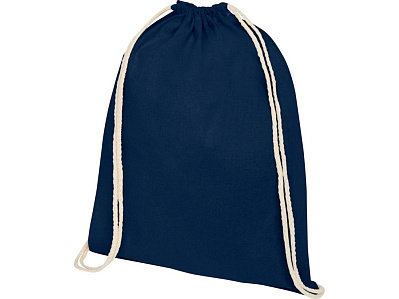 Рюкзак со шнурком Tenes из хлопка 140 г/м² (Темно-синий)