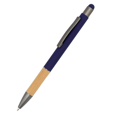 Ручка металлическая Сайрис софт-тач, синяя (Синий)
