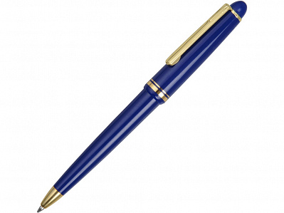 Ручка пластиковая шариковая Анкона (Синий/золотистый)