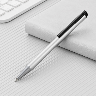 Ручка шариковая металлическая Jobs soft-touch с флеш-картой на 8 Гб (Серебристый/черный)
