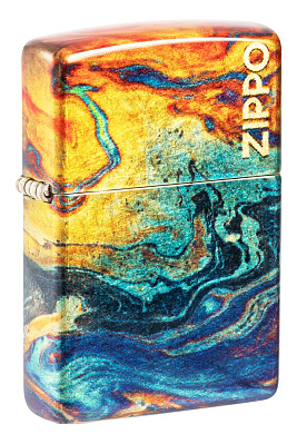 Зажигалка ZIPPO Classic с покрытием 540 Tumbled Brass, латунь/сталь, разноцветная, 38x13x57 мм (Разноцветный)