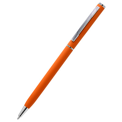 Ручка металлическая Tinny Soft софт-тач, оранжевая (Оранжевый)