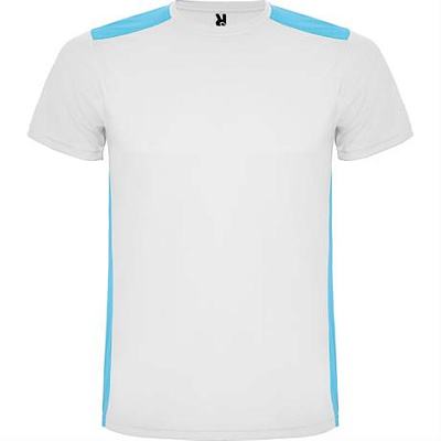 Спортивная футболка DETROIT мужская, БЕЛЫЙ/БИРЮЗОВЫЙ M (Белый/бирюзовый)