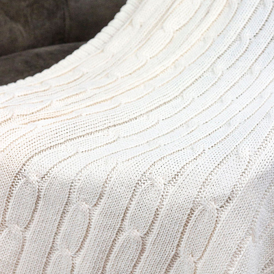 Плед Фадо (Fado) вязаный, бежевый (без подарочной коробки)