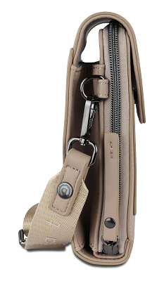 Сумка наплечная BUGATTI Almata, песочная, полиуретан, 11х4х19 см