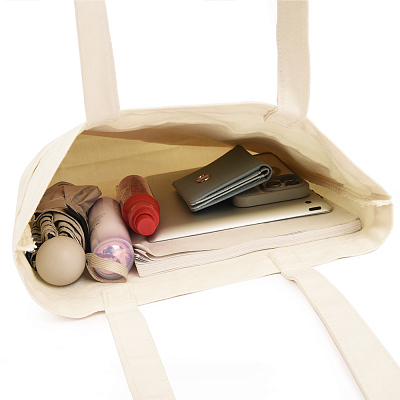 Сумка для покупок JETTA с карманами 325 г/м², натуральная