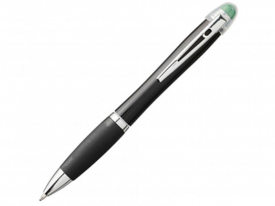Ручка пластиковая шариковая Nash (Черный/серебристый/зеленый)