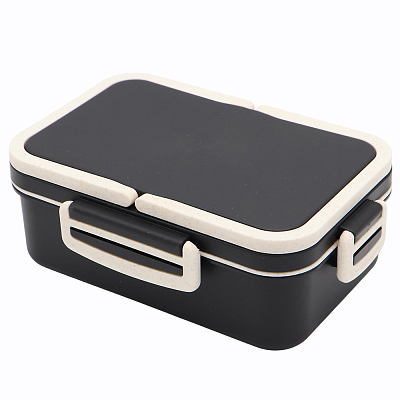 Ланчбокс (контейнер для еды) Inar из пшеничного волокна, чёрный.