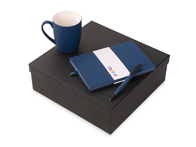 Подарочный набор COLOR IT c блокнотом, ручкой и кружкой (Тёмно-синий)
