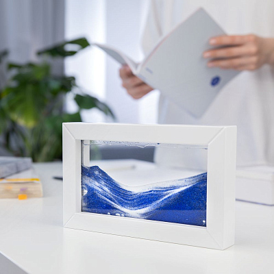 Песочная картина-антистресс Zenscape, белая с синим