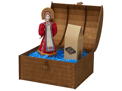 Подарочный набор: кукла фарфоровая, чай Малина с мятой