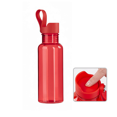 Бутылка для воды "Ариэль" 600 мл с кнопкой  (Красный)