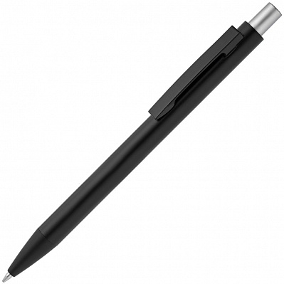 Ручка шариковая Chromatic, черная с серебристым (Серебристый)