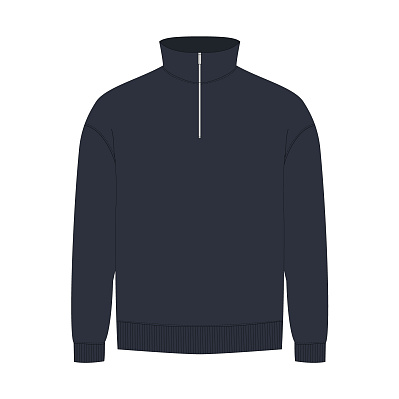Толстовка на молнии унисекс FLOW, темно-синяя, размер 3XL/4XL (Синий)