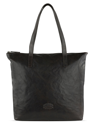 Сумка-шоппер KLONDIKE MOUNTAIN «Linda», натуральная кожа в темно-коричневом цвете, 42 x 35 x 11 см (Коричневый)