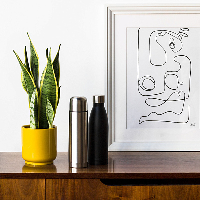 Термобутылка вакуумная герметичная Фреско (Fresco), черная