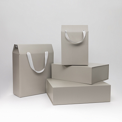 Подарочная коробка-трансформер большая, серая