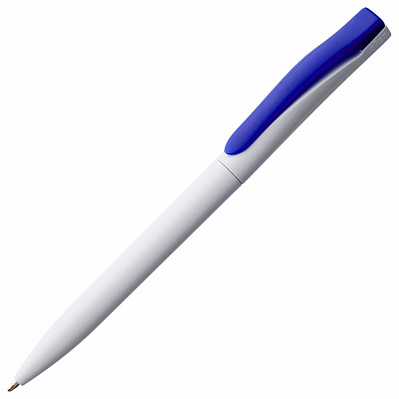 Ручка шариковая Pin, белая с синим (Синий)