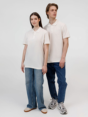 Рубашка поло унисекс Pulse, молочно-белая