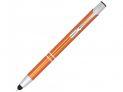 Ручка-стилус металлическая шариковая Moneta с анодированным покрытием (Оранжевый/серебристый)