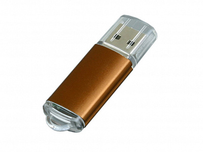 USB 2.0- флешка на 8 Гб с прозрачным колпачком (Коричневый)