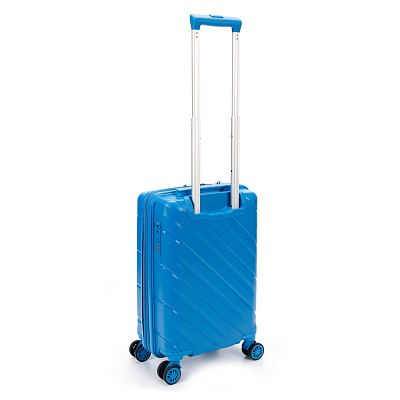 Чемодан TORBER В Отпуск, синий, полипропилен, 36 х 21,5 х 55 см, 38 л