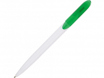 Ручка пластиковая шариковая Гарленд (Белый/зеленый)