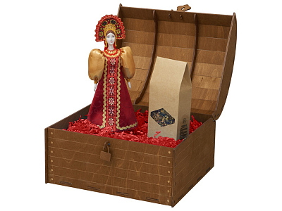 Подарочный набор: кукла фарфоровая, чай Малина с мятой