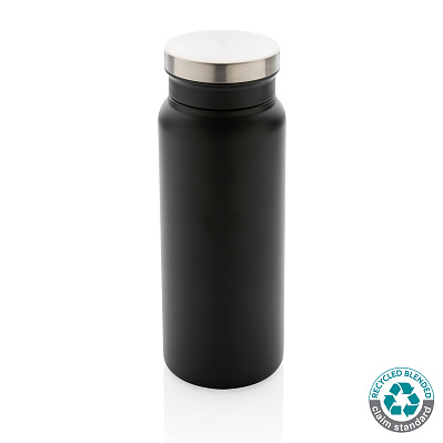 Вакуумная бутылка из переработанной нержавеющей стали (стандарт RCS), 600 мл (Черный; черный)